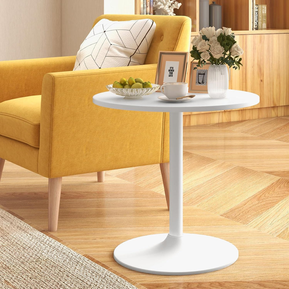 COSTWAY Round Bistro Table, Height Adjustable Bar Height Cocktail Table
