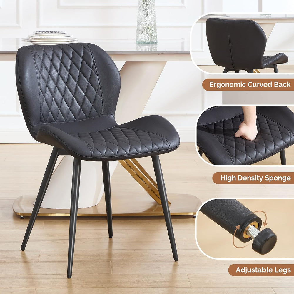 Dining Chairs Set of 2, Comfy Modern Dining Chairs with Thick Cushions, Uphol...