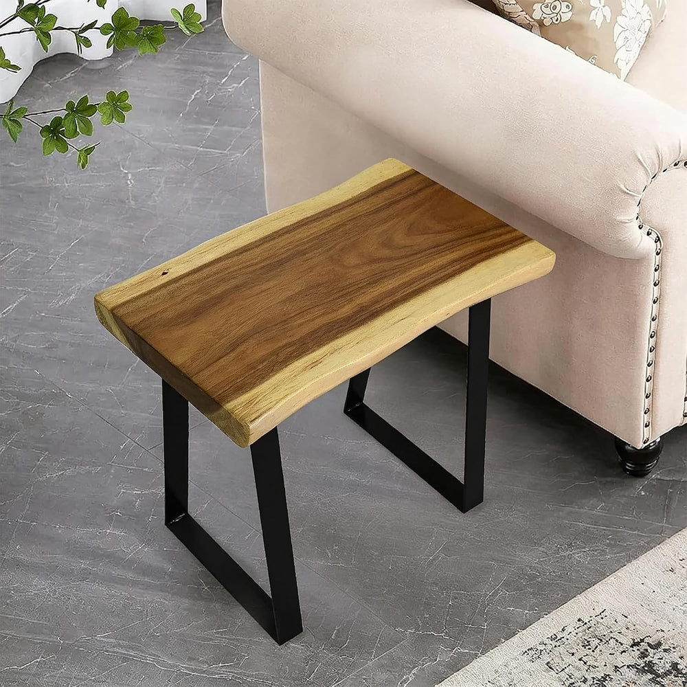Natural Wood Bench 20"x13"x18"H Rectangle Solid Wooden Entrywa...