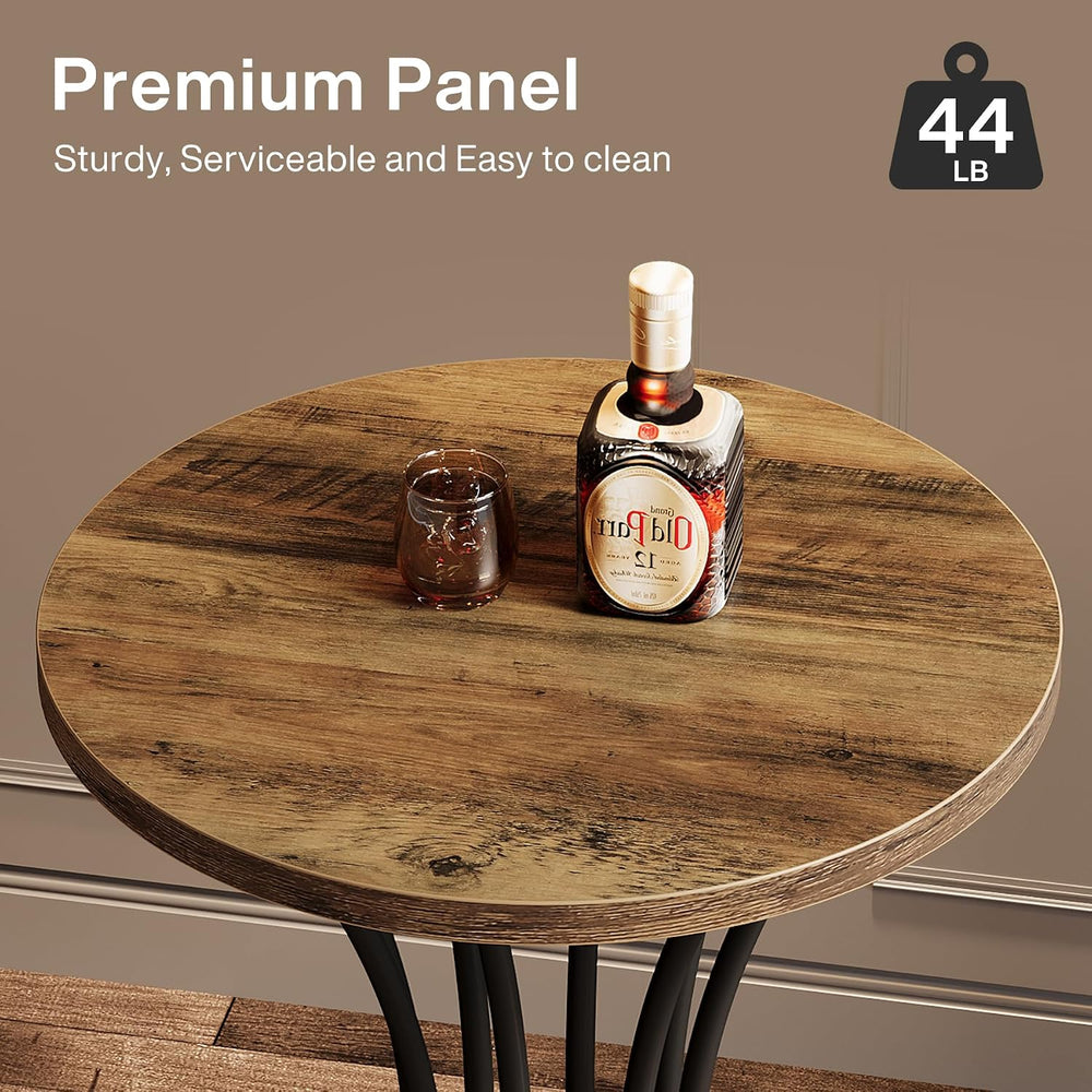 Tribesigns 37.4" H Bar Table, Round Bar Table with Curved Metal Base, Ba...