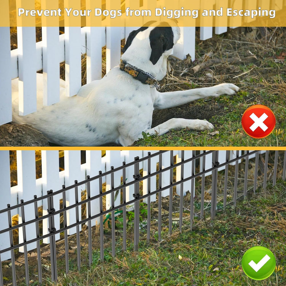 25 Pack Garden Animal Barrier Fence, 17in (H) X 27ft (L) No Dig Fence, Rustpr...