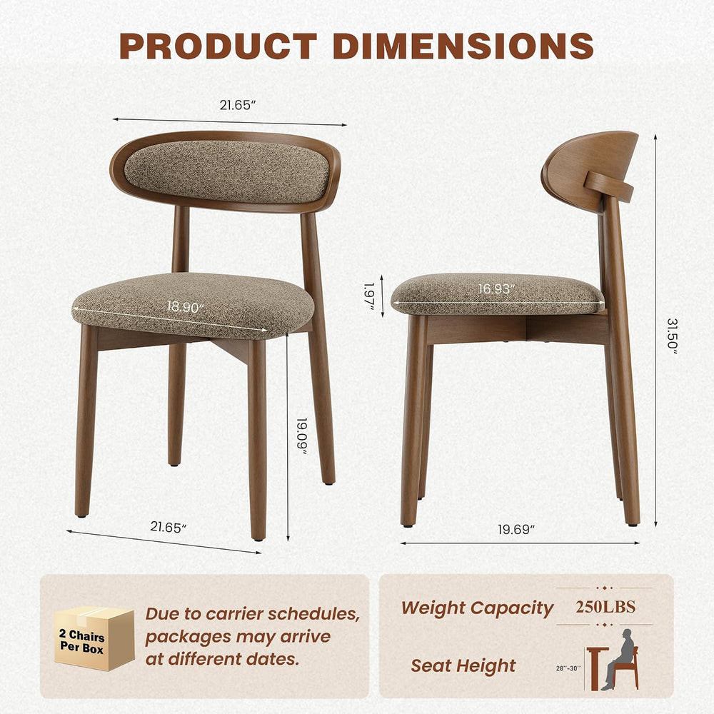 Dining Chairs Set of 6, Upholstered Dining Room Chairs with Solid Wood Legs