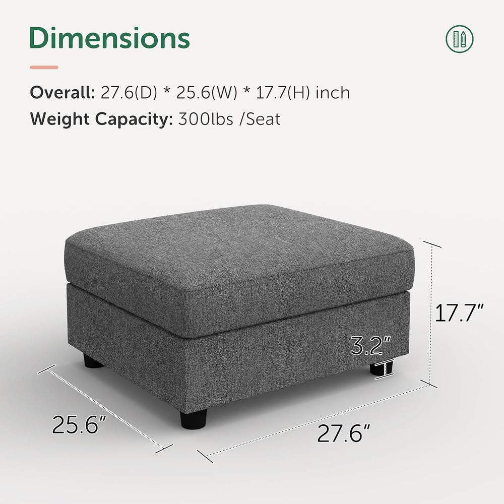 HONBAY Modern Ottoman Coffee Table Foot Stool with Storage for Living Room, L...