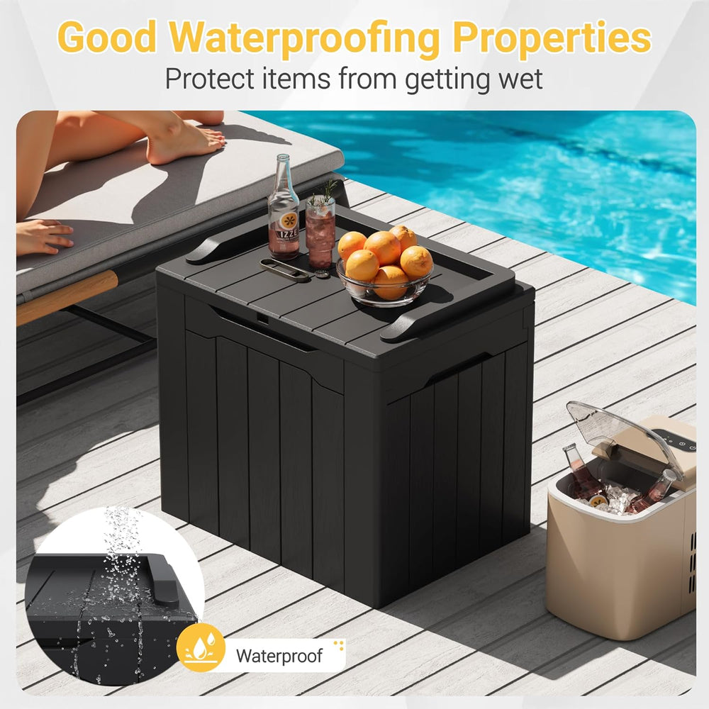 Greesum Outdoor Storage Box 31 Gallon Storage Box with Lid for Patio Furnitur...