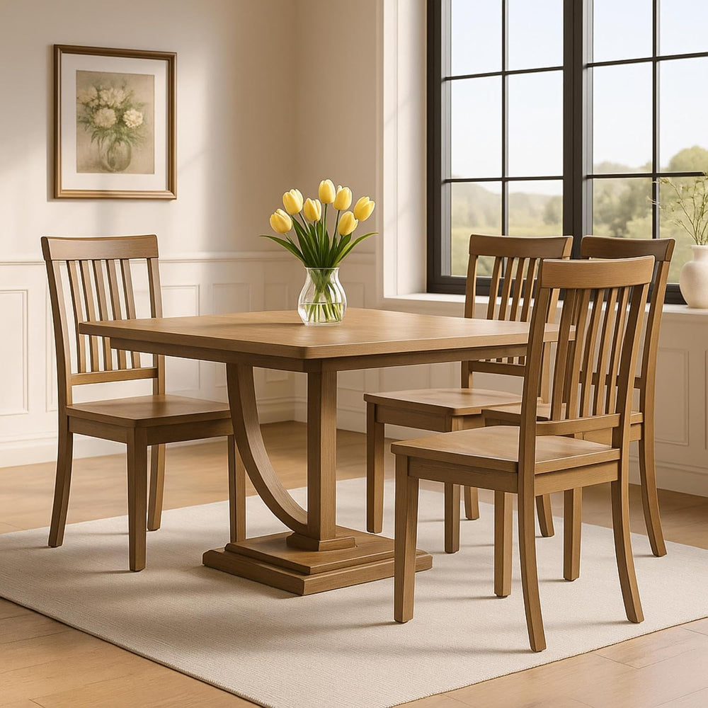 COLAMY Wooden Dining Chairs Set of 4, Spindle High Back Windsor Kitchen Side ...