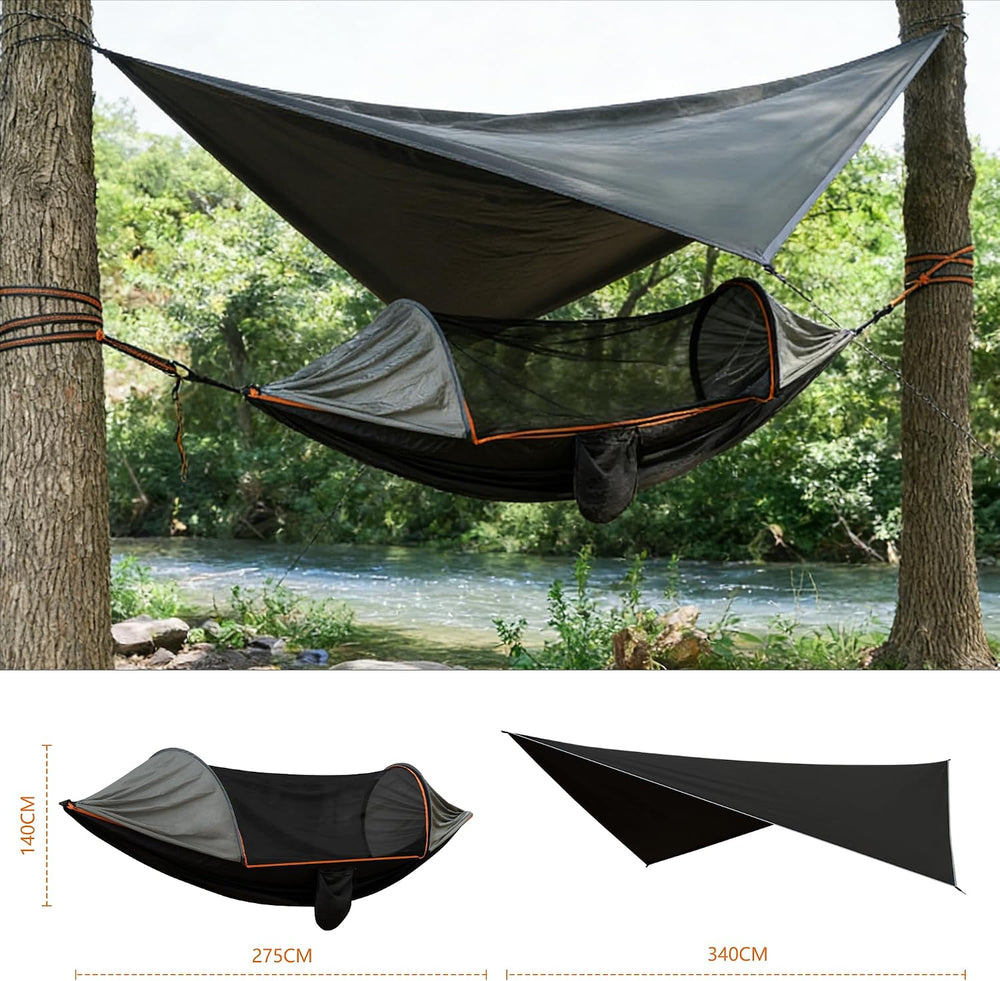 Camping Hammock with Mosquito Net and Rain Fly Tarp