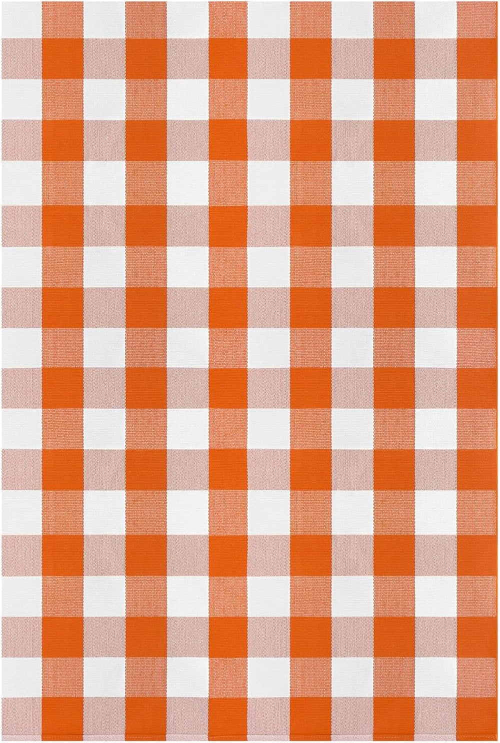 KOZYFLY Buffalo Plaid Rugs 4x6 ft Halloween Orange and White Front Door Rug