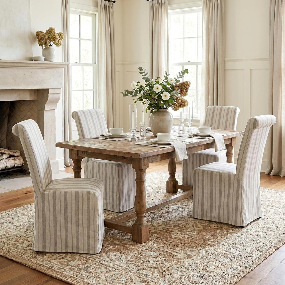 chairus Slipcovered Parsons Dining Chairs Set of 6, Upholstered Dining Room C...
