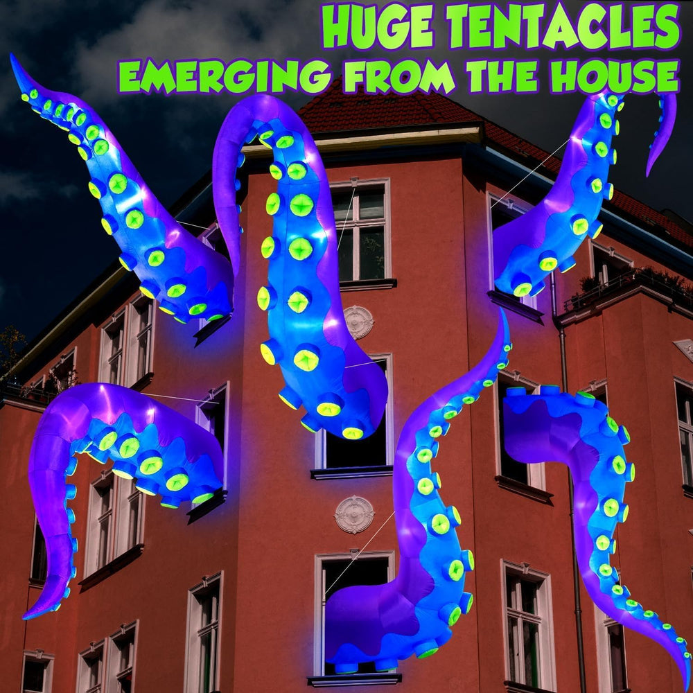 1PCS 16FT Giant Halloween Inflatables Octopus Tentacles, Huge Halloween Decor...