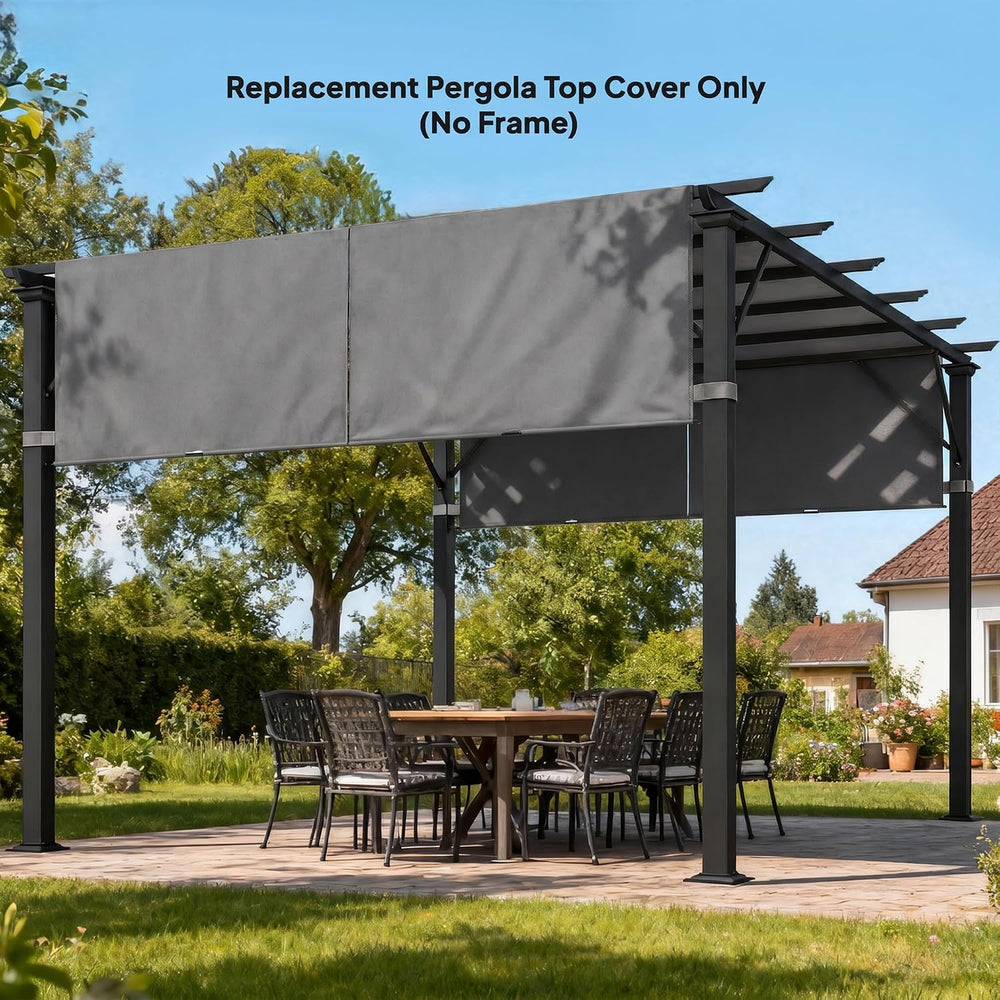 Outsunny 2 PCS 4 x 16ft Pergola Canopy Replacement, Dark Gray