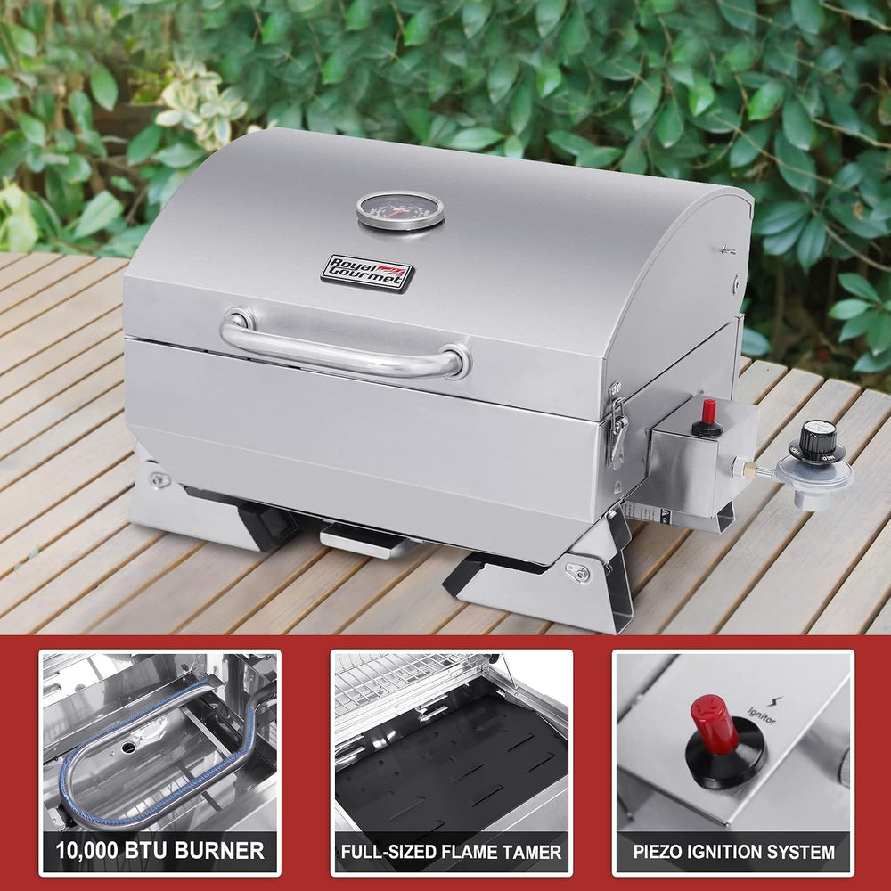 Royal Gourmet GT1001 S/S Portable Propane Gas Grill with Folding Legs