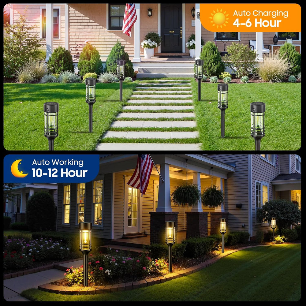 LETMY 12 Pack Solar Pathway Lights Outdoor, Solar Lights Outdoor Waterproof I...