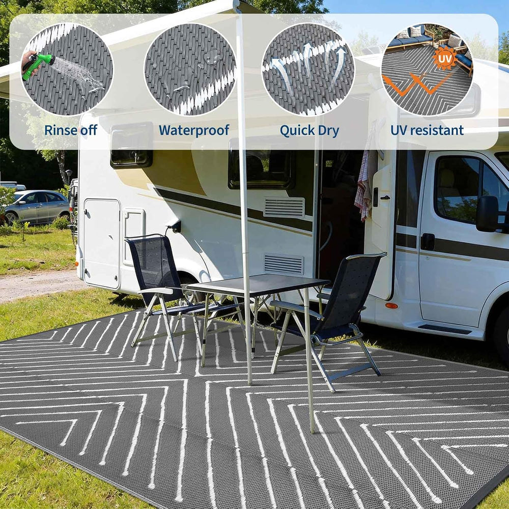 Garvee 8x10 Outdoor Patio Carpet Reversible Waterproof, Large Portable RV Cam...