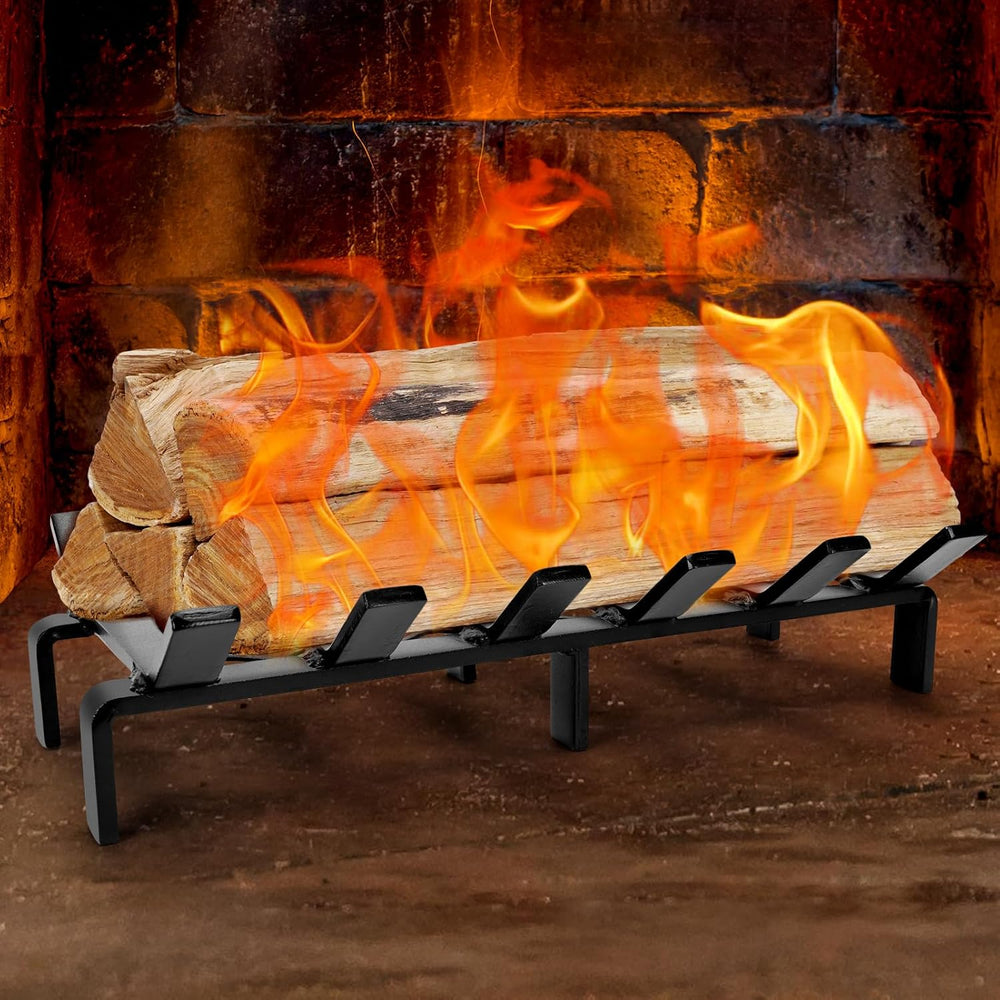 WILLOW WEAVE Fireplace Grate 17 inch with Ember Retainer, Wood Stove Grate