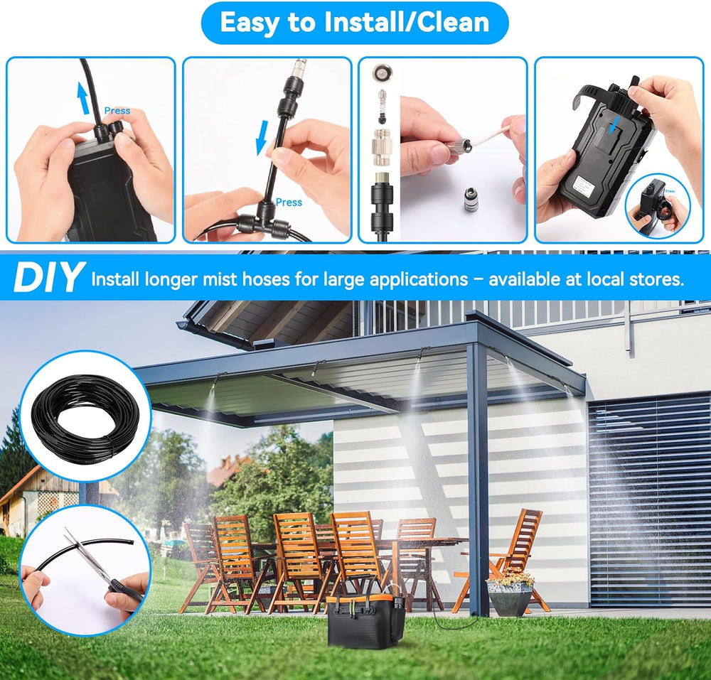 Ausic Portable Misting System for Outside Patio, Outdoor Water Cooling Mister...