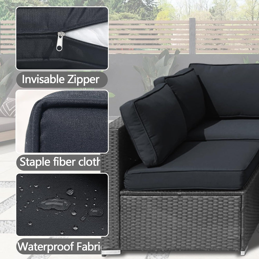 11 Pcs Outdoor Patio Cushion Cover Replacement, Waterproof Patio Cushion Cove...