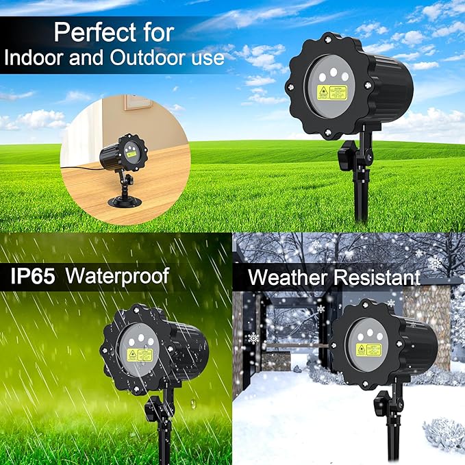 Christmas Projector Lights Outdoor, Garden Light Projector with Timer, Firefl...