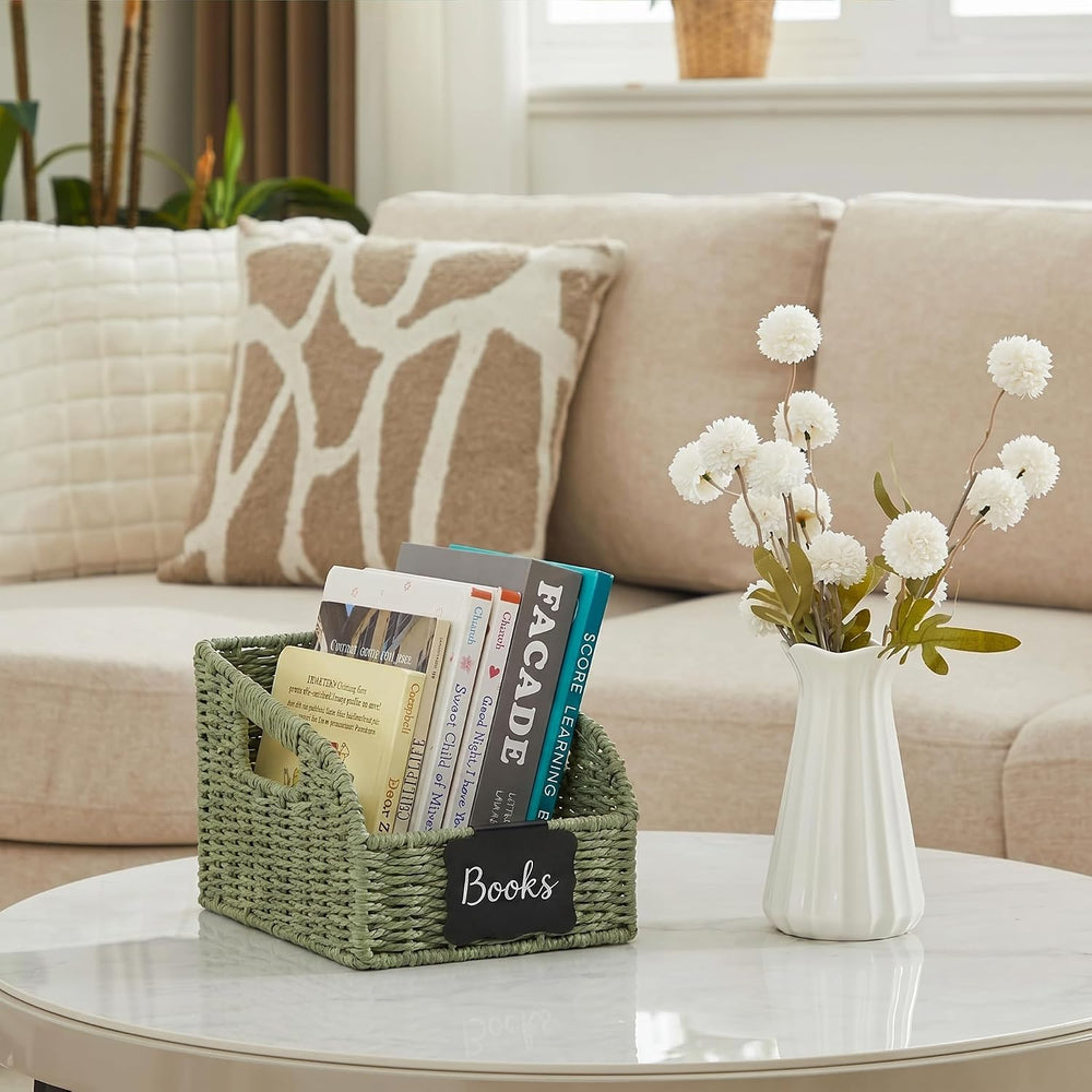 Pantry Baskets for Organizing,Wicker Storage organizers,3Pack,Green