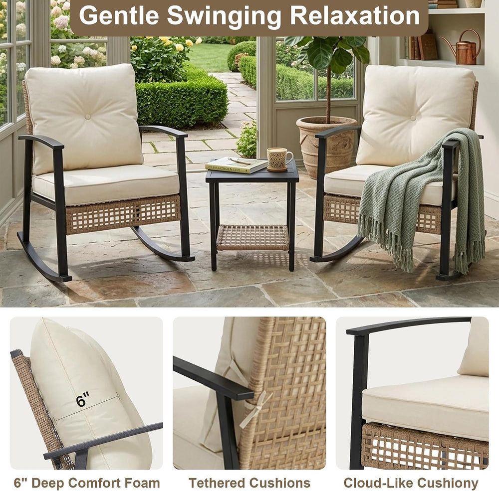 3 Pieces Patio Furniture Set, Bistro Table and Chairs Set of 2, Outdoor Furni...
