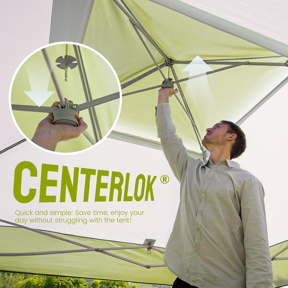 CROWN SHADES 13x13 Pop Up Canopy, Outdoor Foldable Tent, Gray&Green