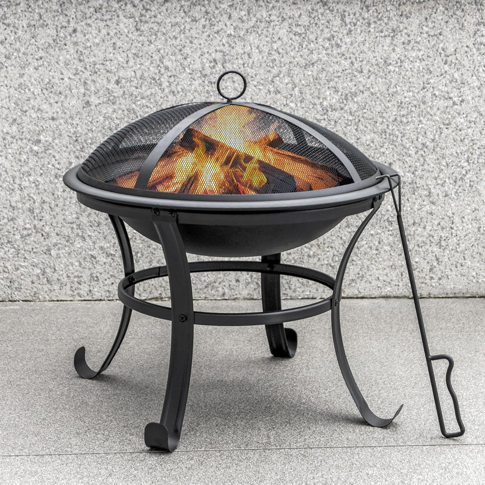 Panovue 22 in Firepit for Outside Outdoor Small Fire Pit with Mesh Lid