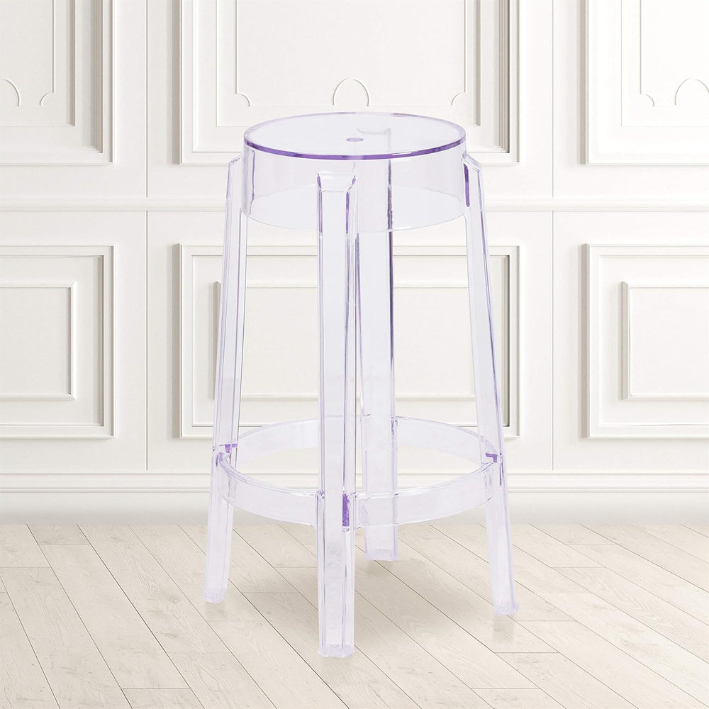 Flash Furniture Laney 25.75" Indoor/Outdoor Counter Height Transparent D...
