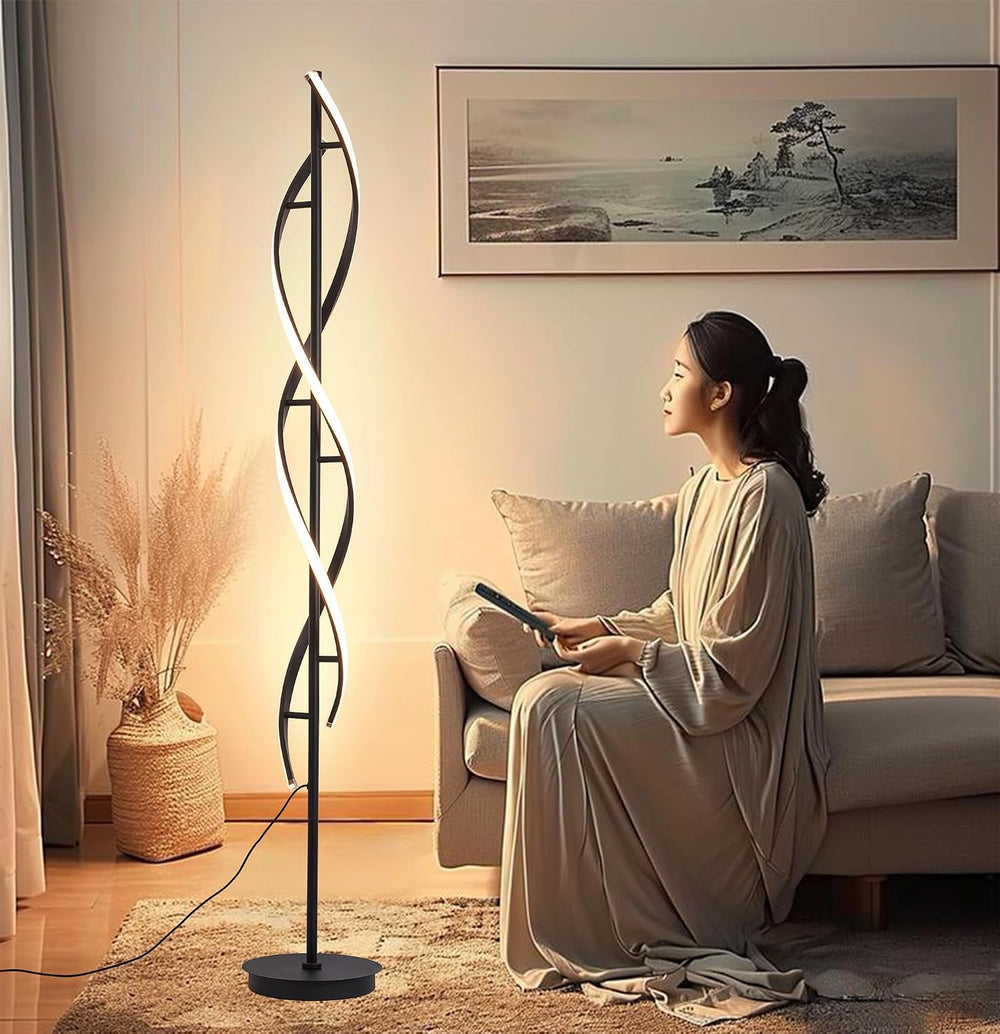NKU Spiral Floor Lamp for Living Room Modern LED Floor Light with Remote Dimm...