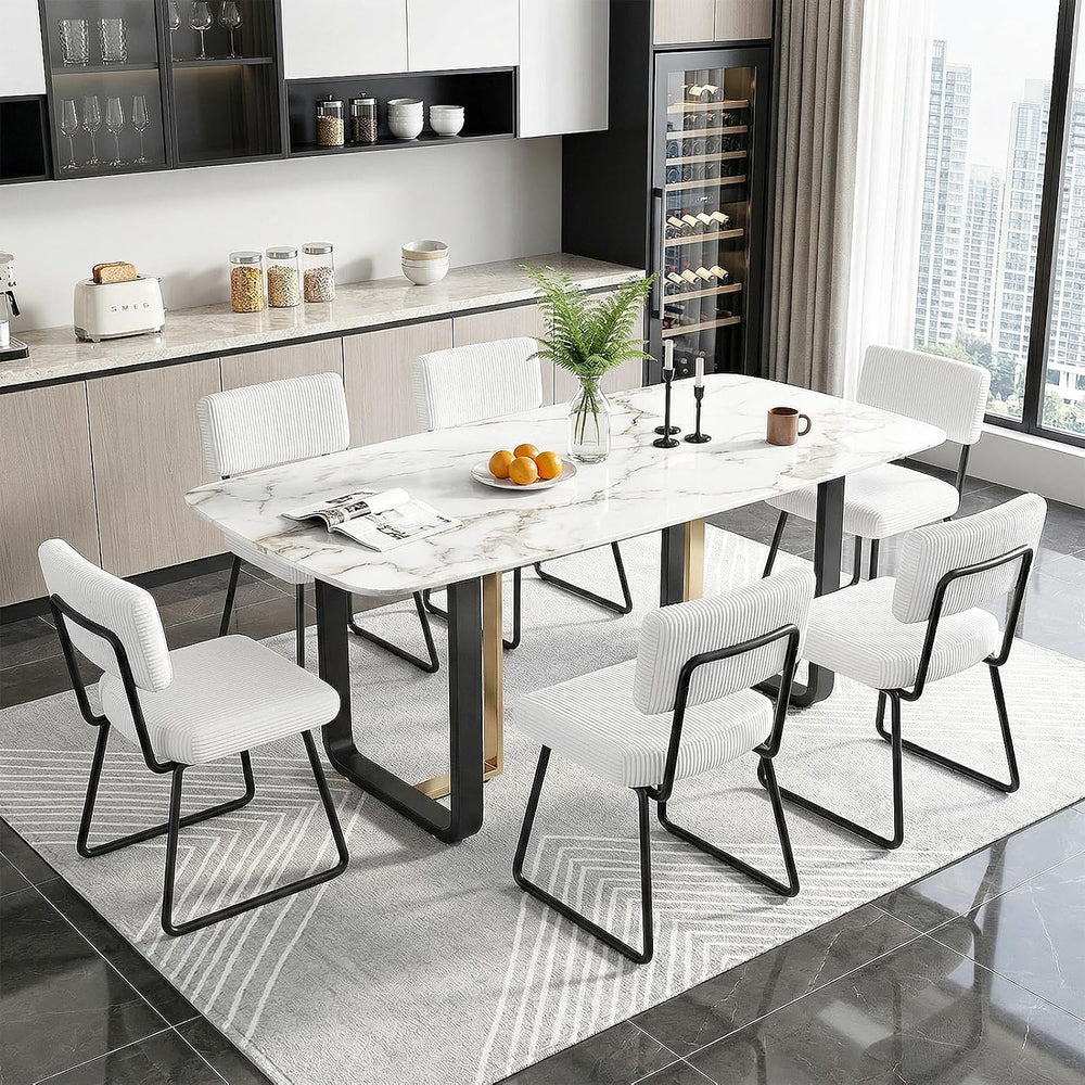 Velvet Dining Chairs Set of 4, Upholstered Dining Room Kitchen Chair with Thi...
