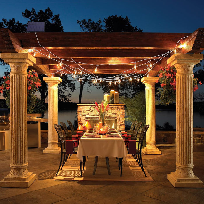 Mlambert 96FT(2x48FT) 3 Colors LED Solar String Lights with Remote, White
