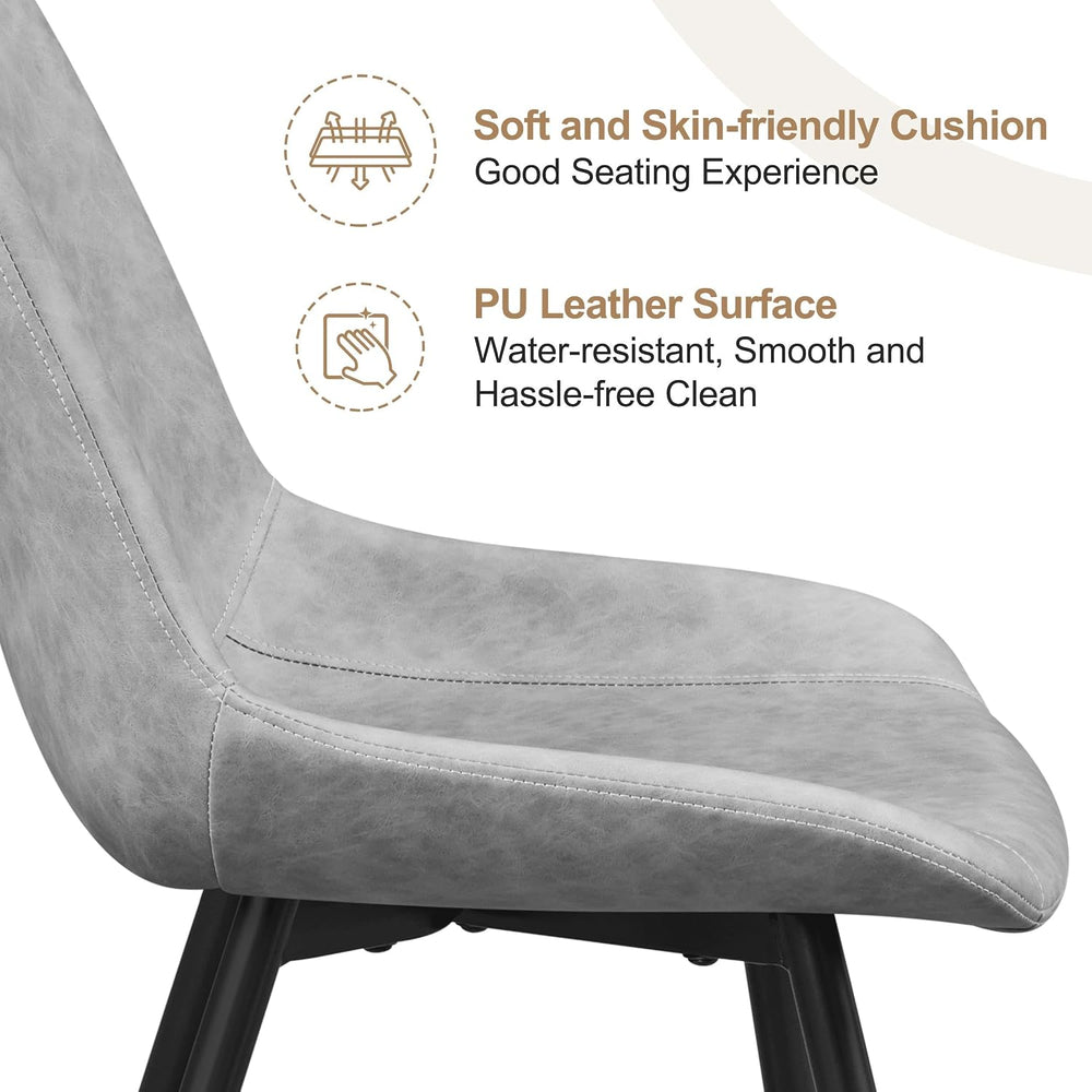 Yaheetech Dining Chairs Set of 2 Mid Century Modern Kitchen Chairs Gray