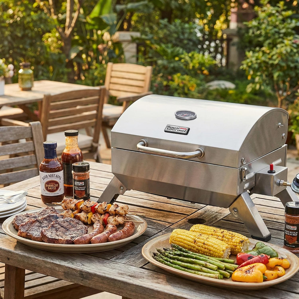 Royal Gourmet GT1001 S/S Portable Propane Gas Grill with Folding Legs