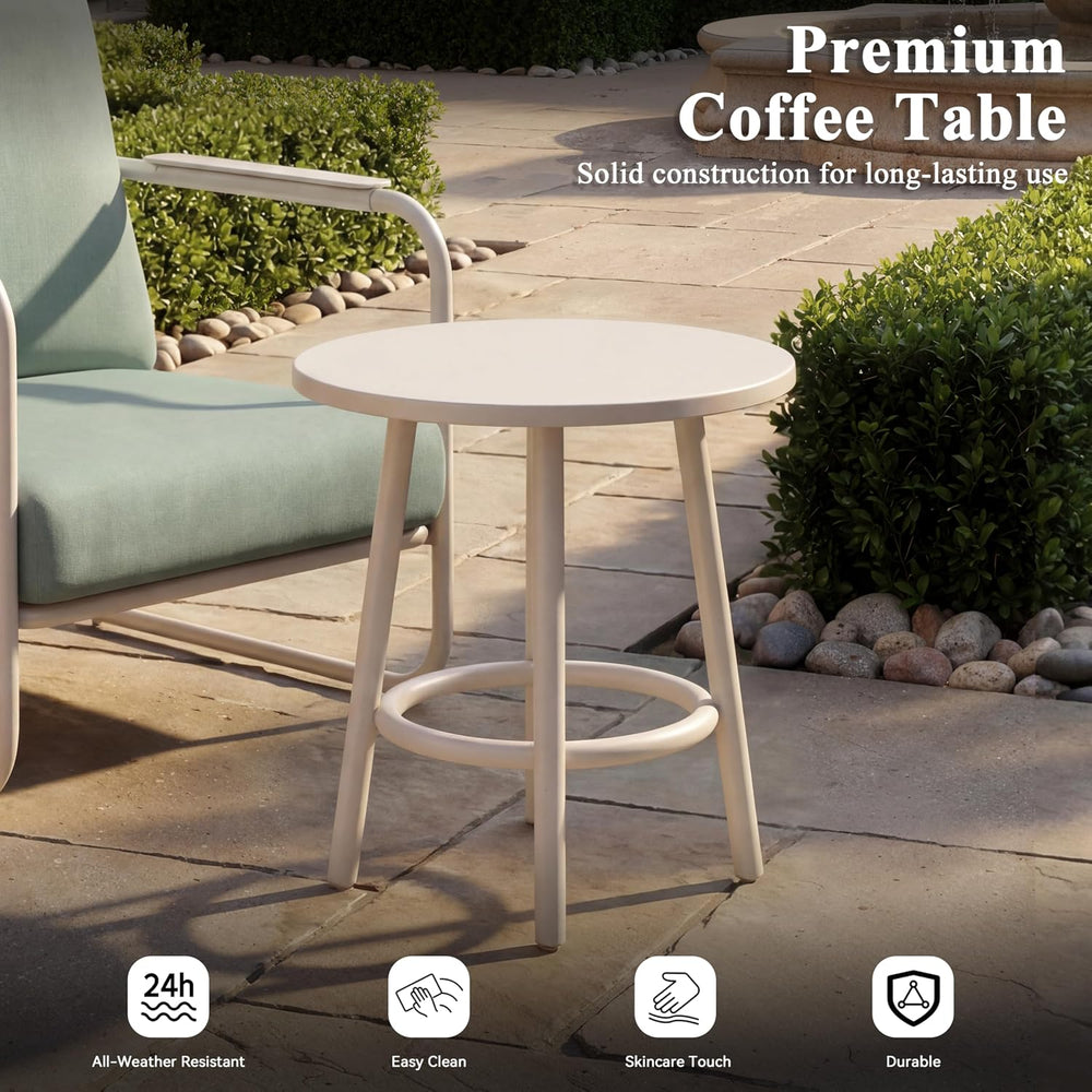 3 Pieces Aluminum Outdoor Patio Conversation Set with Coffee Table