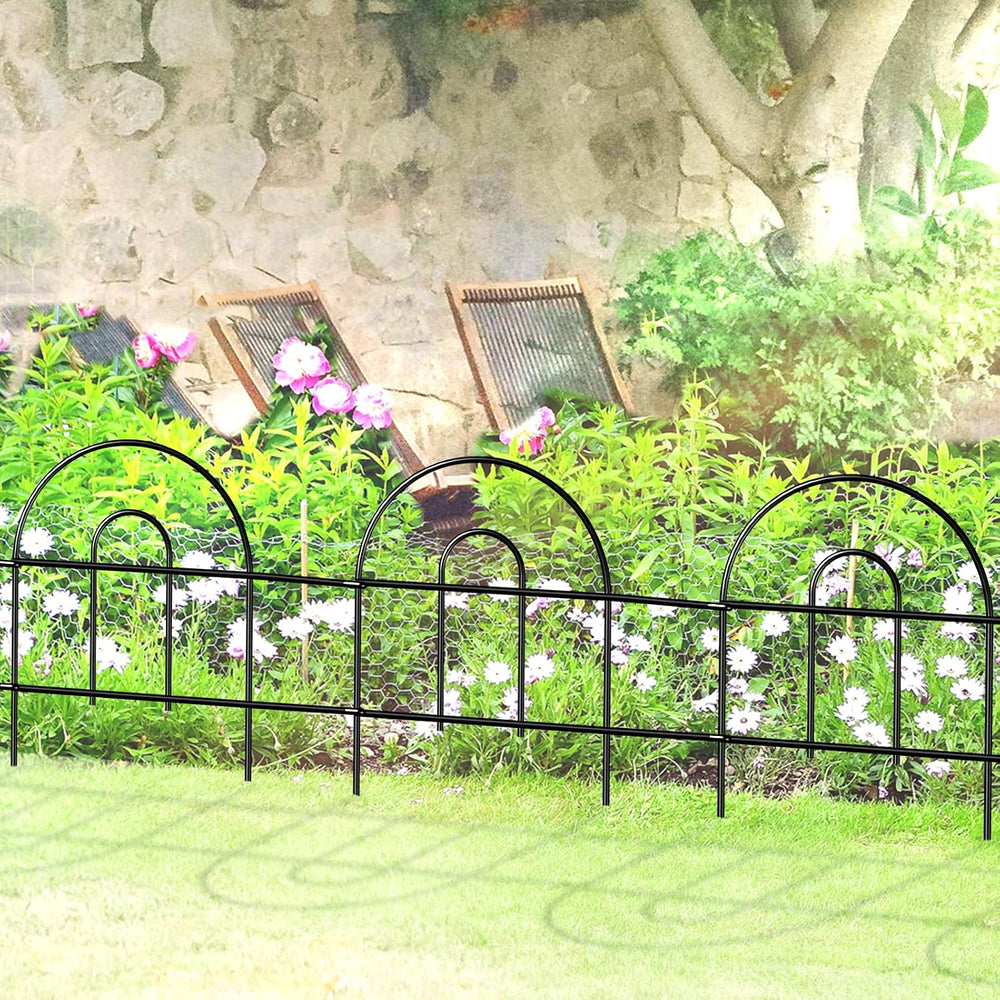 Decorative Black Garden Fencing 18inX50ft Metal Wire Edging Border Fence