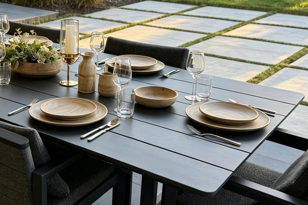 PURPLE LEAF Outdoor Dining Set for 14 Table and Chairs w/Cushions, Grey