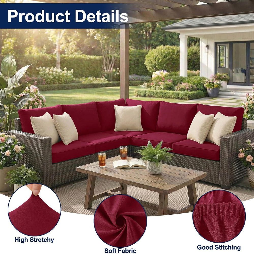Smiry Waterproof Patio Cushion Covers, Stretch Outdoor Furniture Covers