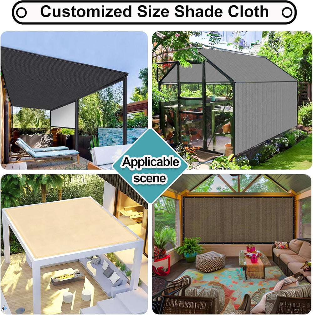 Shade&Beyond Customized Size 90% Sun Shade Cloth with Grommets, 08' X...