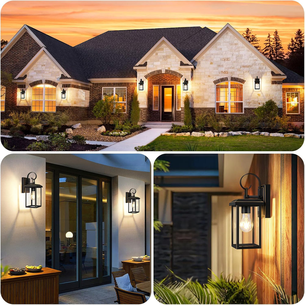 BesLowe 2-Pack Outdoor Wall Light Fixtures, Modern Porch Sconces, Bronze
