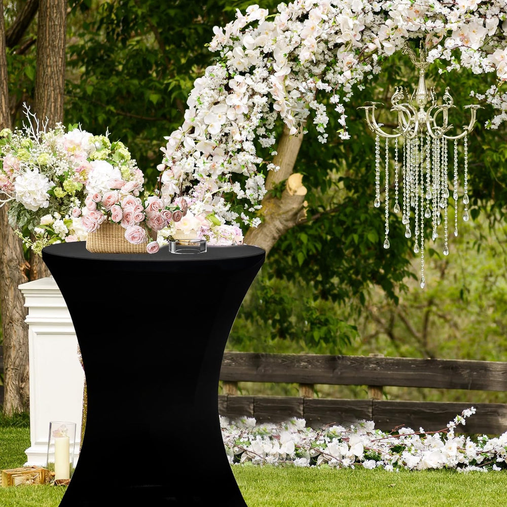 2 Sets 32in Folding Cocktail Tables+Black Cocktail Table Covers