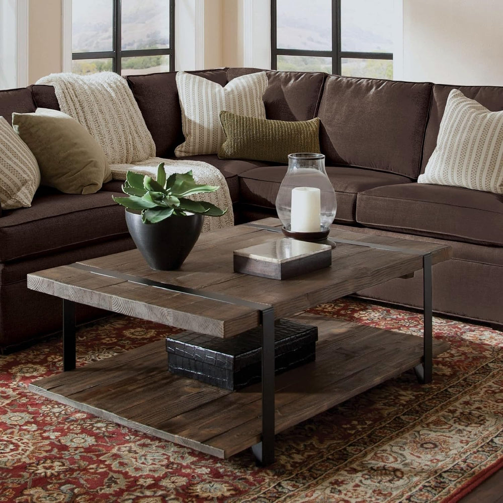 Alaterre Furniture Modesto 48-Inch Reclaimed Wood Coffee Table, Rustic Natura...
