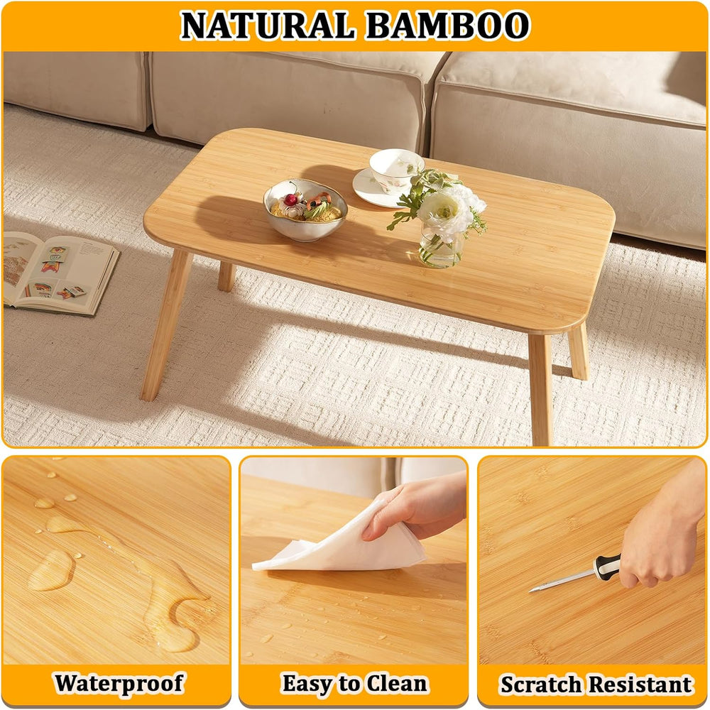 Baveke Foldable Coffee Table- Small Farmhouse Coffee Tables for Living Room, ...