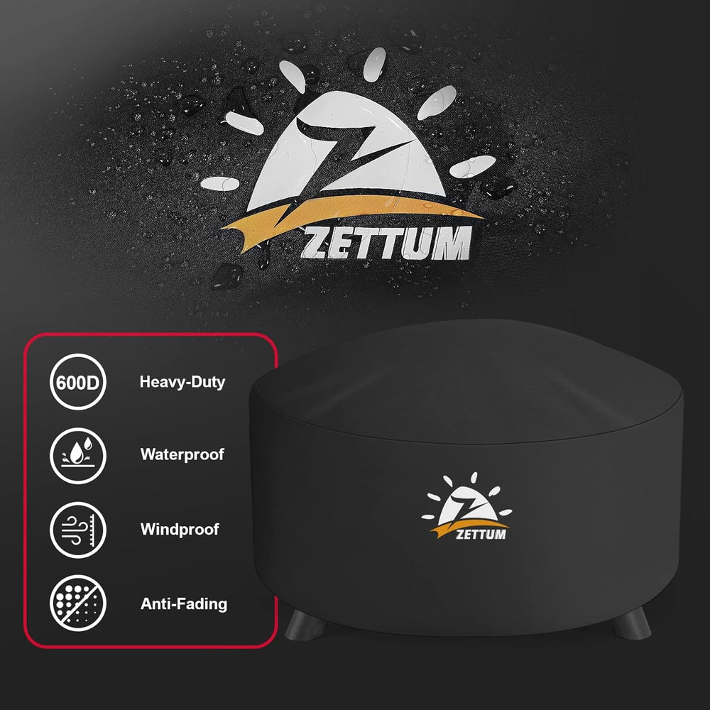 Zettum Fire Pit Cover Round 60 Inch - Outdoor Firepit Cover Heavy Duty & ...