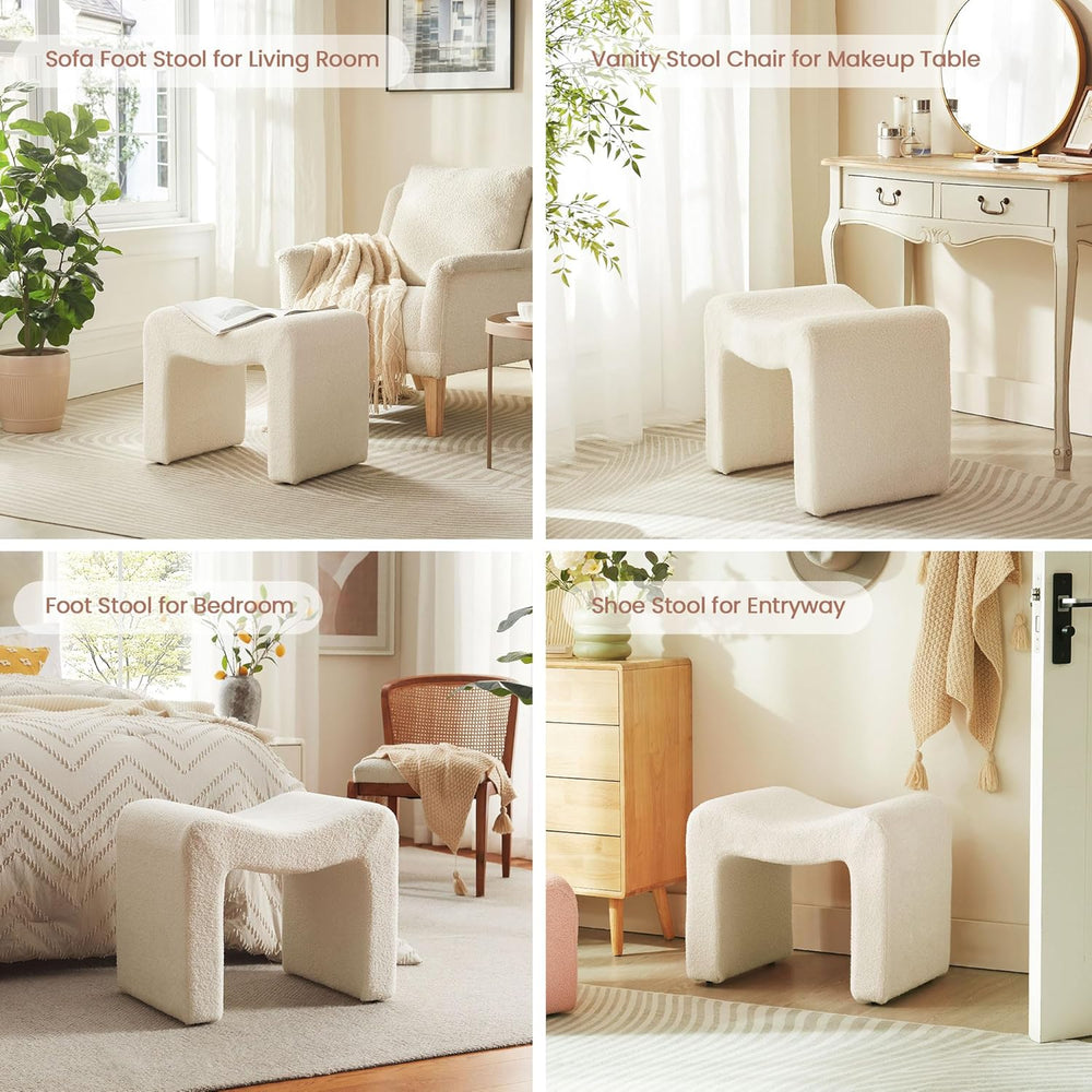 Ottoman Vanity Stool Chair Small Footstool Seating Backless