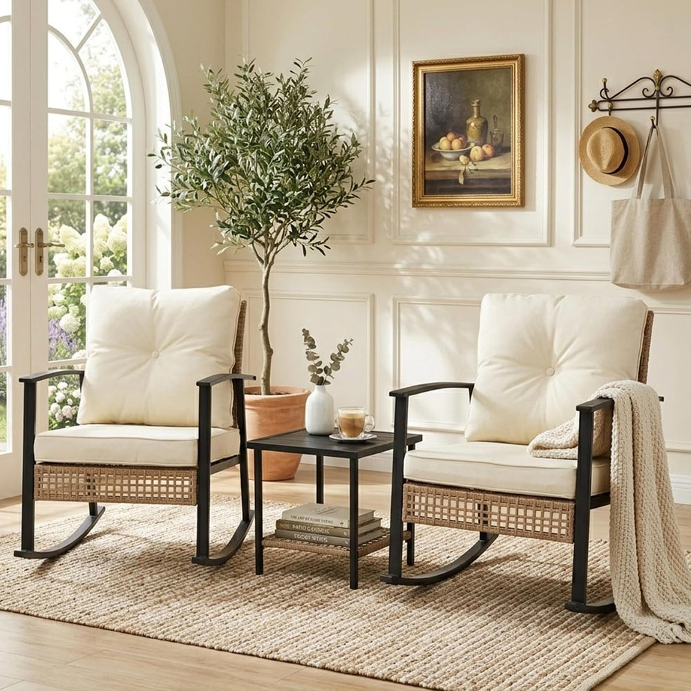 3 Pieces Patio Furniture Set, Bistro Table and Chairs Set of 2, Outdoor Furni...