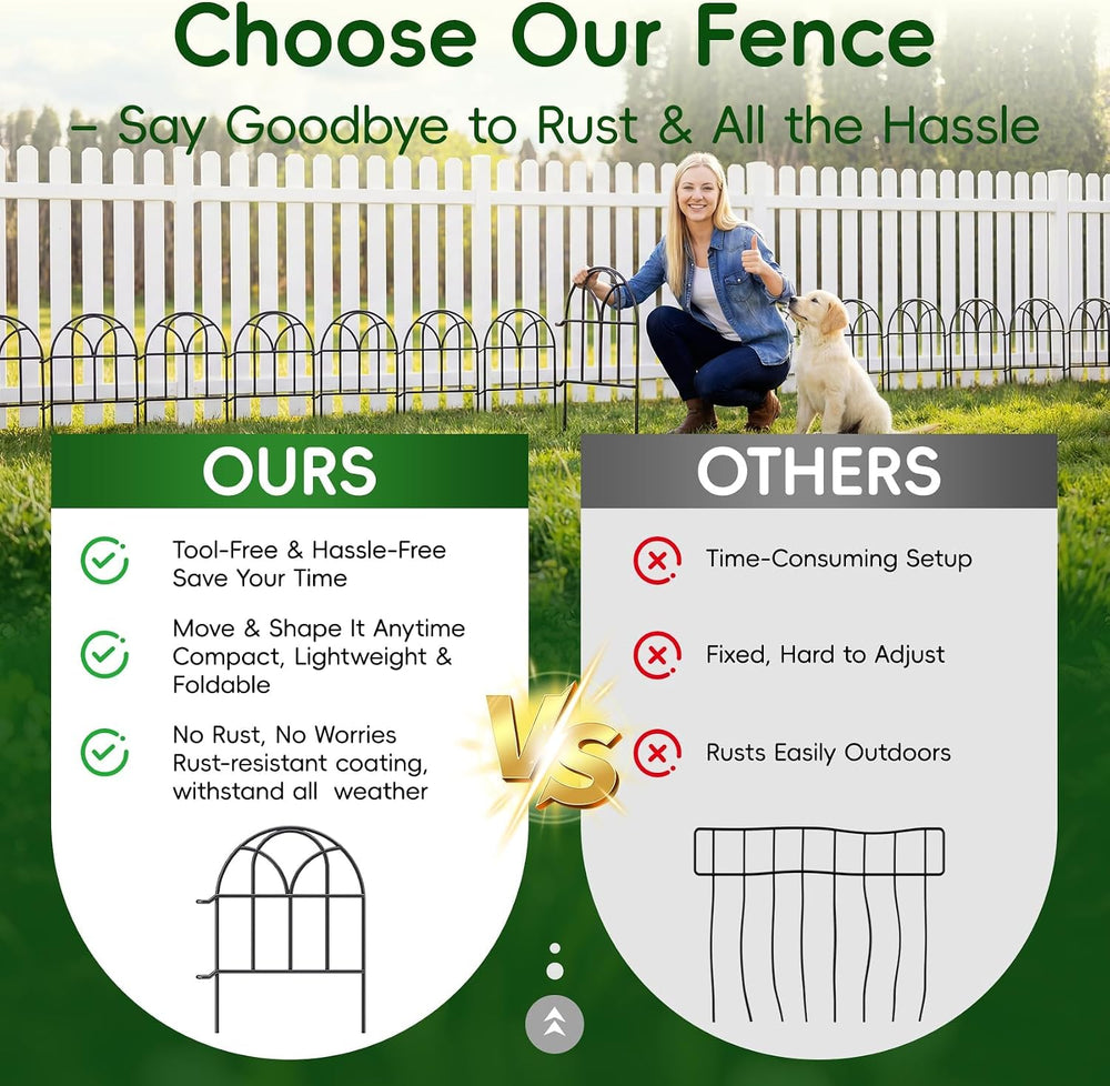 19 Pack 20.58ft x 17in (H) Garden Fence Panels - No Dig Garden Fence Animal B...