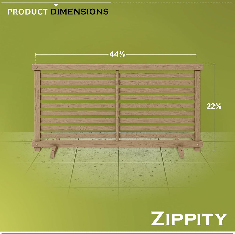 Zippity Portable Puppy Slatted Fence, Cedar Vinyl DIY Freestanding Kit