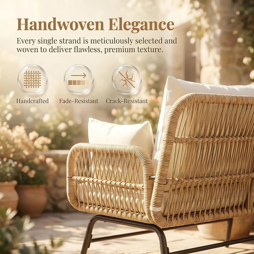 NICESOUL 6 Pcs Boho Outdoor Patio Furniture Set with Egg Chair, L-Shaped Sect...