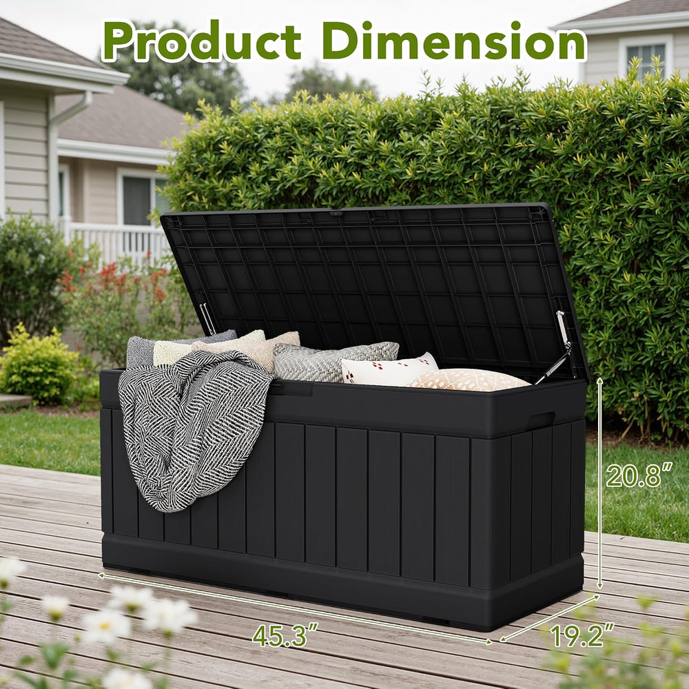 Devoko 78 Gallon Deck Box, Waterproof Resin Outdoor Storage Box