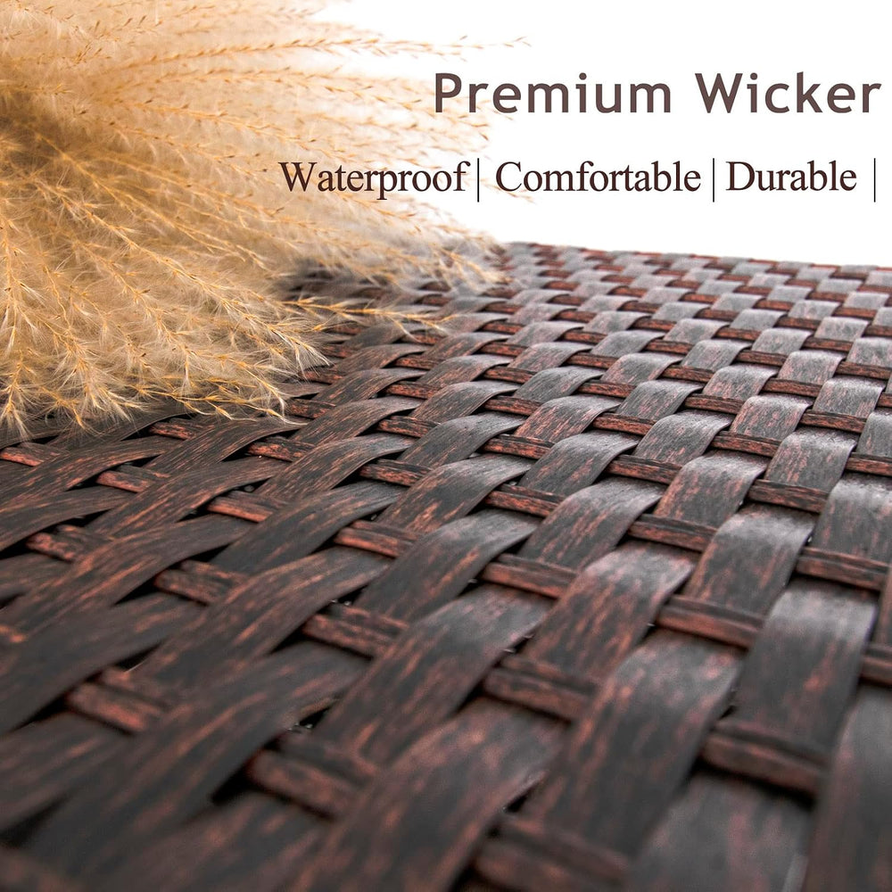 DIMAR GARDEN Outdoor Storage Coffee Table with Waterproof Cover,Patio Wicker ...