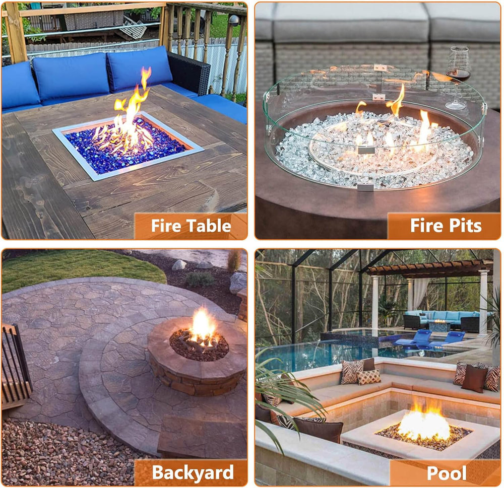 GRISUN 12 Inch Fire Pit Burner Ring Kit, DIY Round Gas Fire Pit Kit