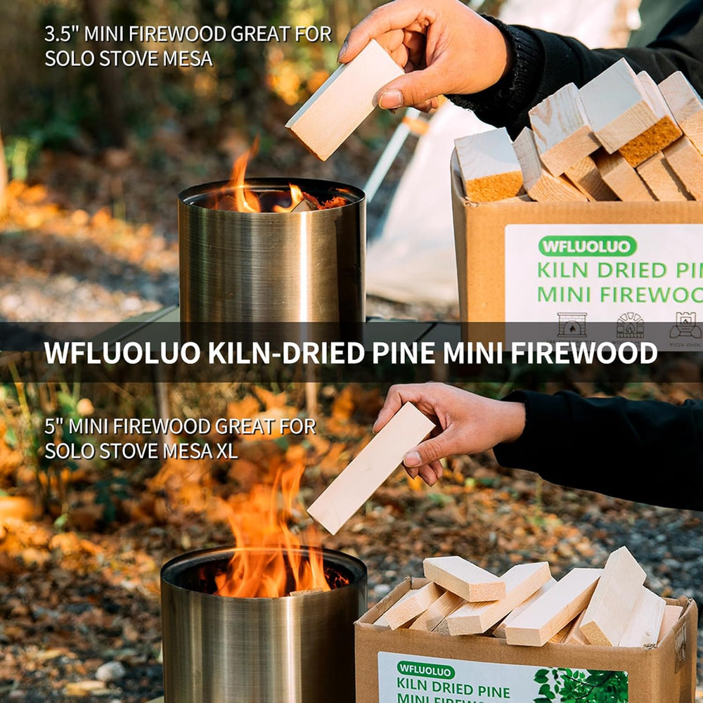 Mini Firewood with 4pcs Fire Starters&Gloves 3.5'' Lengths Pine K...